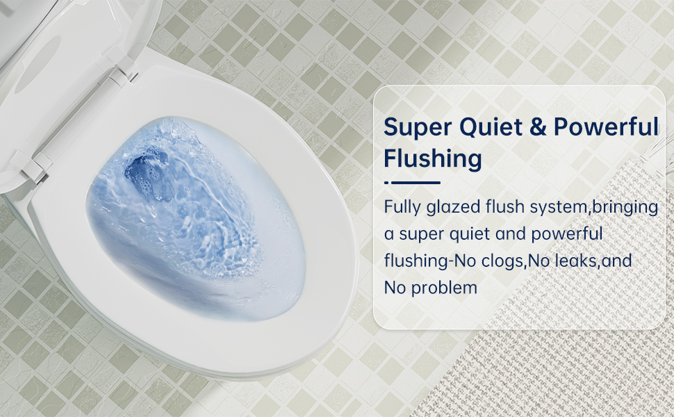 SUPERFLO Tall Toilet Elongated 17”High Toilet 12” Rough in Toilet with Powerful Single Flush 1