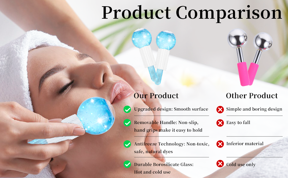 Ice Globes for Face, AISEELY 2pcs Ice Roller for Face and Eyes, Facial