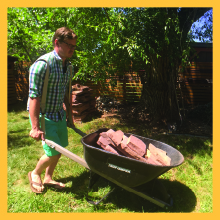 Steady lifter, wheelbarrow lifter, garden tool, yard tool, shoulderdolly, moving straps