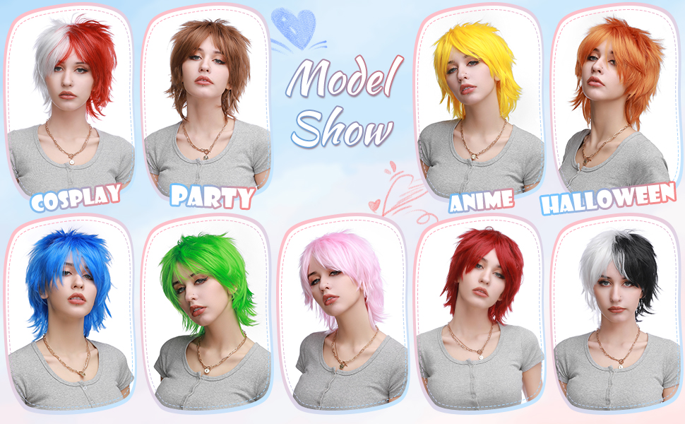 halloween wig coslay black white