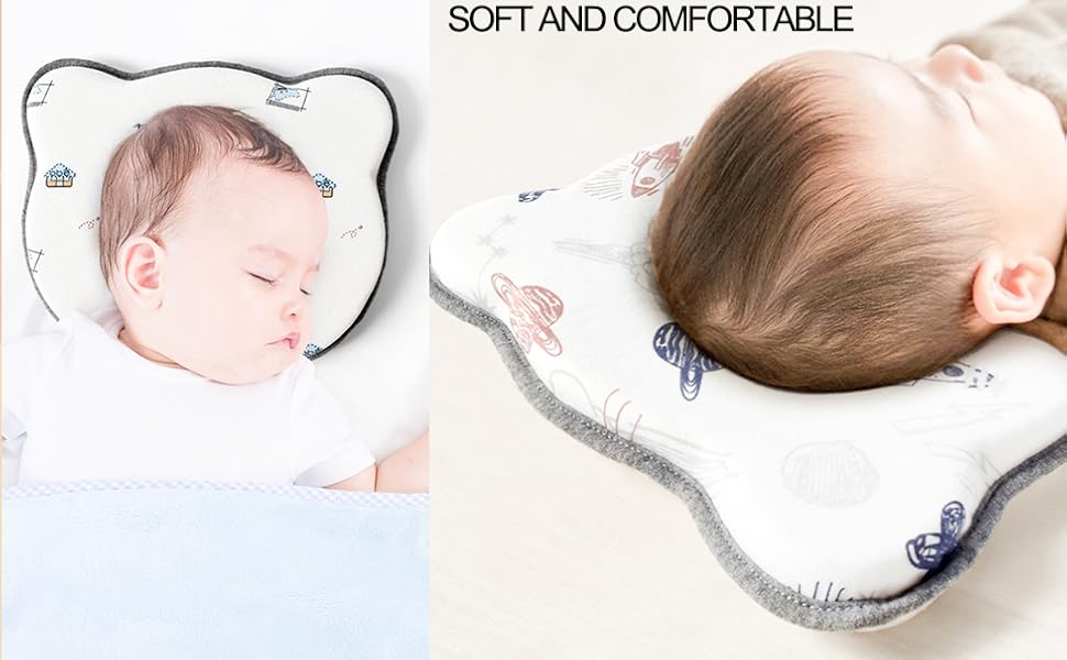 Baby Pillow Head Shaping Newborn Infant Memory Foam Pillow with