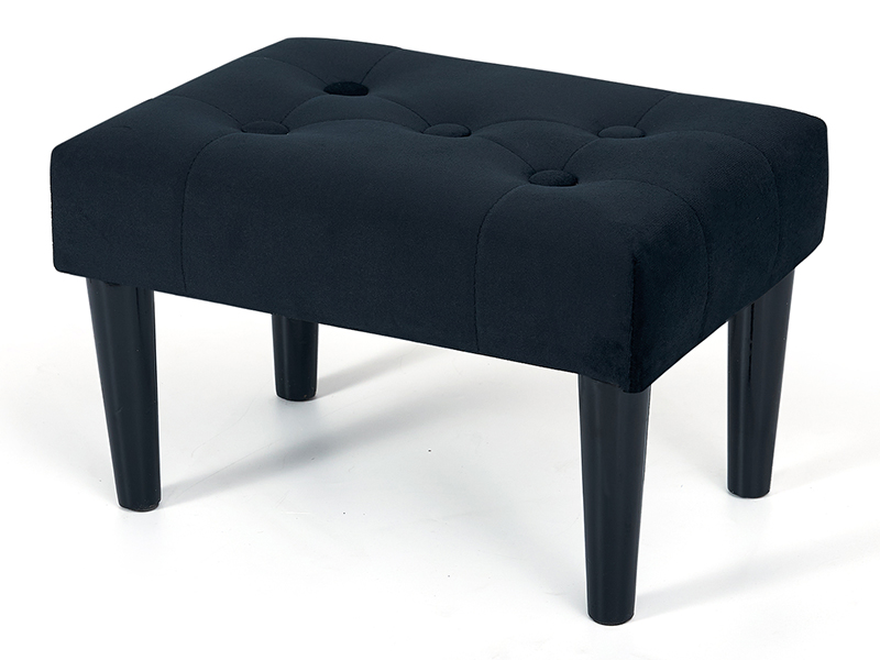 BRIAN & DANY Small Footstool Ottoman, Velvet Wooden Foot Stool Ottoman
