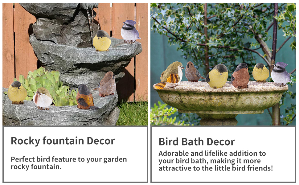 bird statues decor for rocky fountain or bird bath