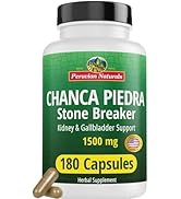Peruvian Naturals Chanca Piedra Stone Breaker 180 Capsules - Kidney Stones Dissolver, Liver Detox...