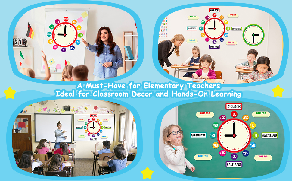 Telling Time Bulletin Board Sets Clock Practice Teaching Time Practice Clock for Teacher Supplies