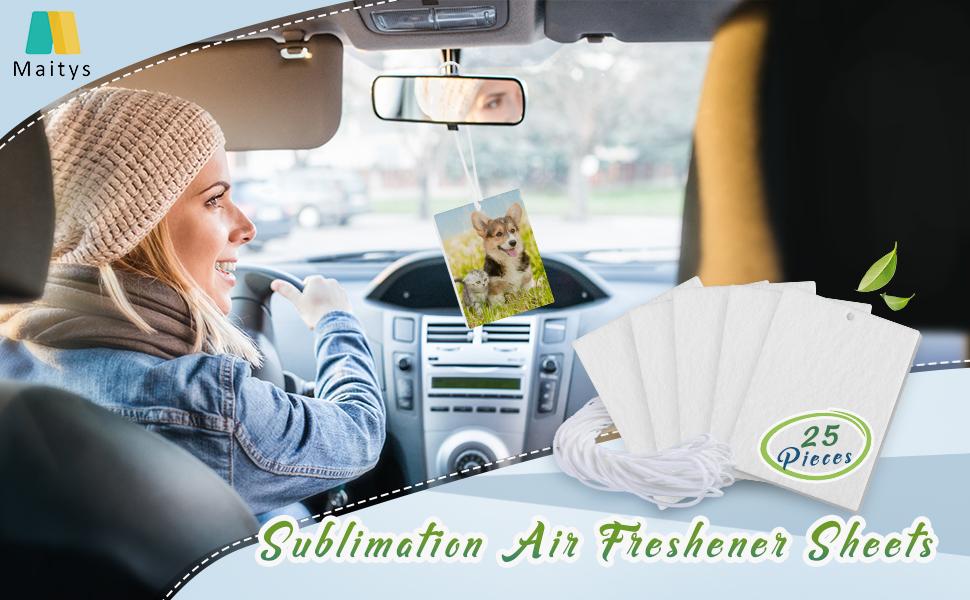 25 Pieces Sublimation Air Freshener Sheets Car Scented