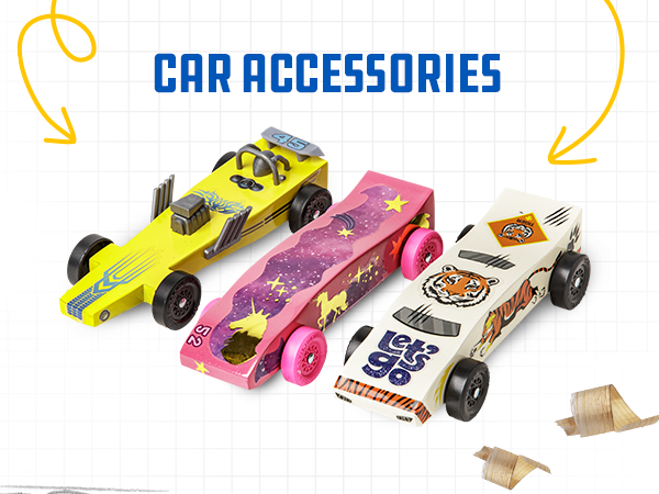  3 wooden Pinewood Derby car Kit 