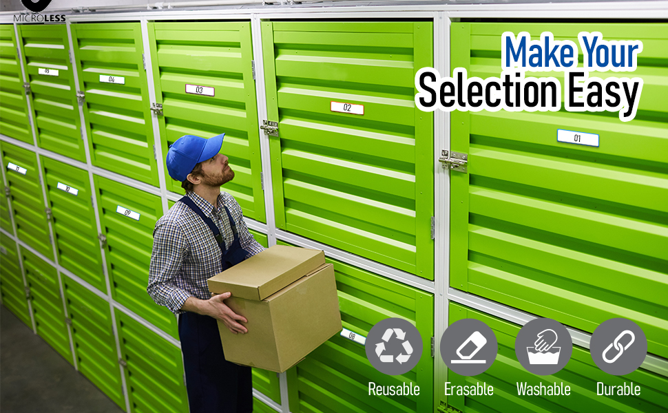 Microless Dry Erase Labels 48 Pcs (6x8) 3.2x1.2