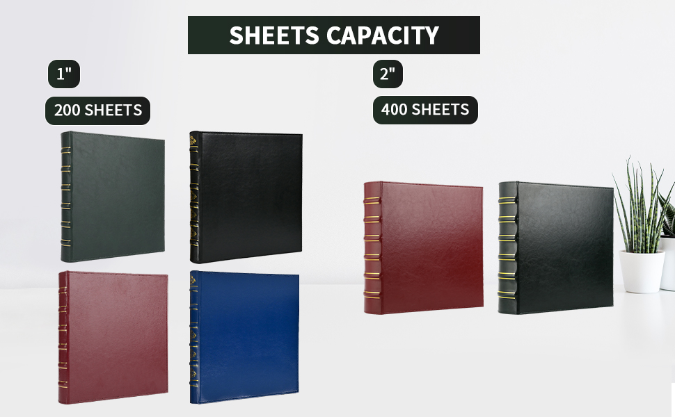 LETVPVOW 2 Pcs Vintage Hardback 3 Ring Binder 1 Inch