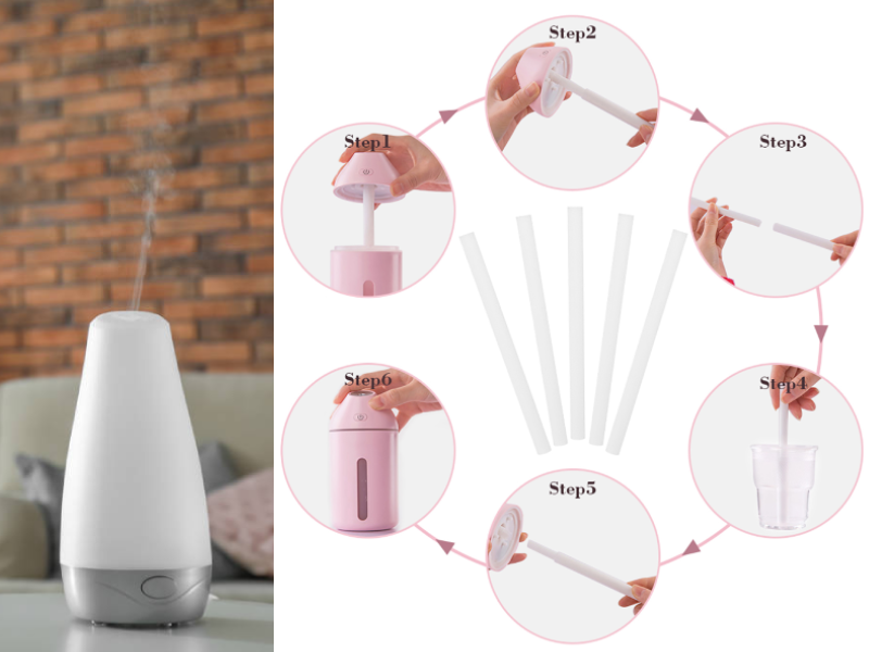 Humidifier Filters Sticks Cotton Filter Wicks, 0.28''X 5.12'' Refill