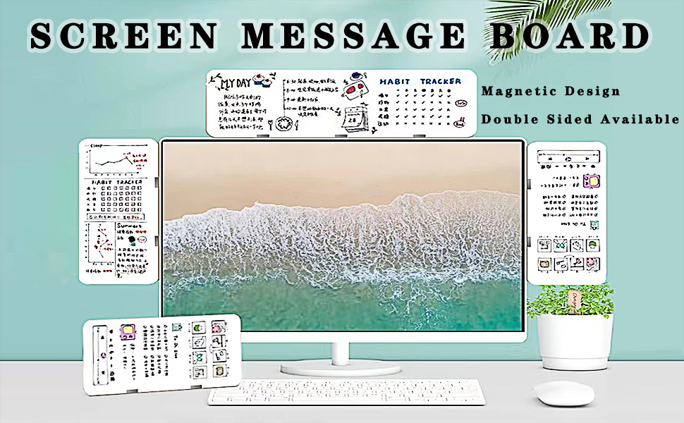Computer Monitor Memo Board， 2PCS Computer Monitor