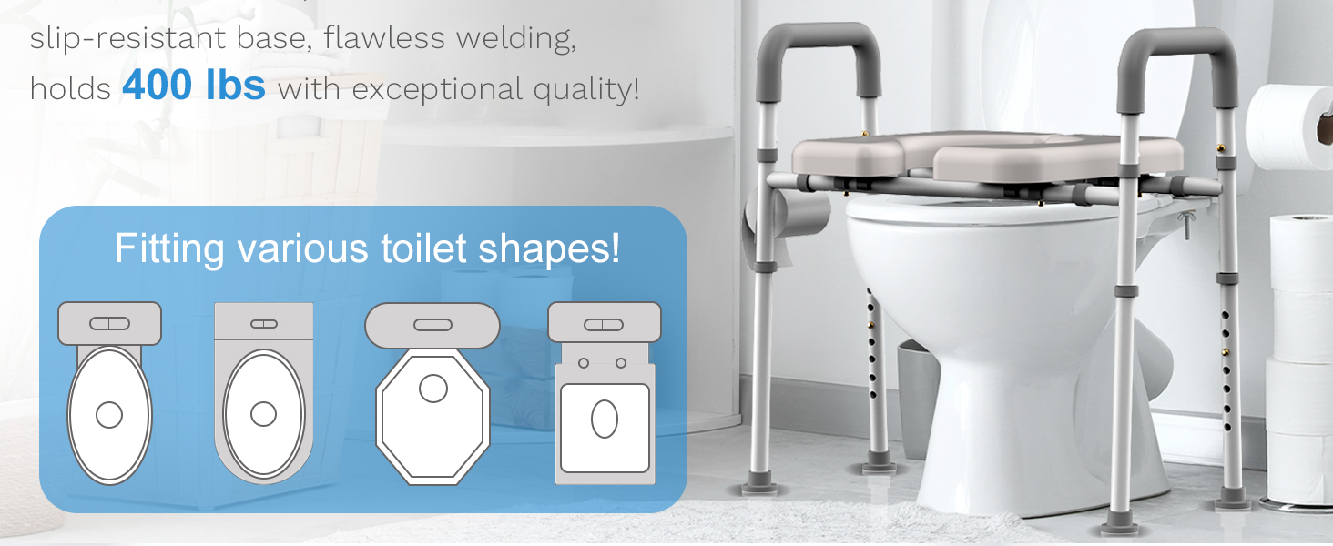 raised toilet seat with handles