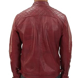 Men's Vintage Black Leather Retro Jacket Classic Racing