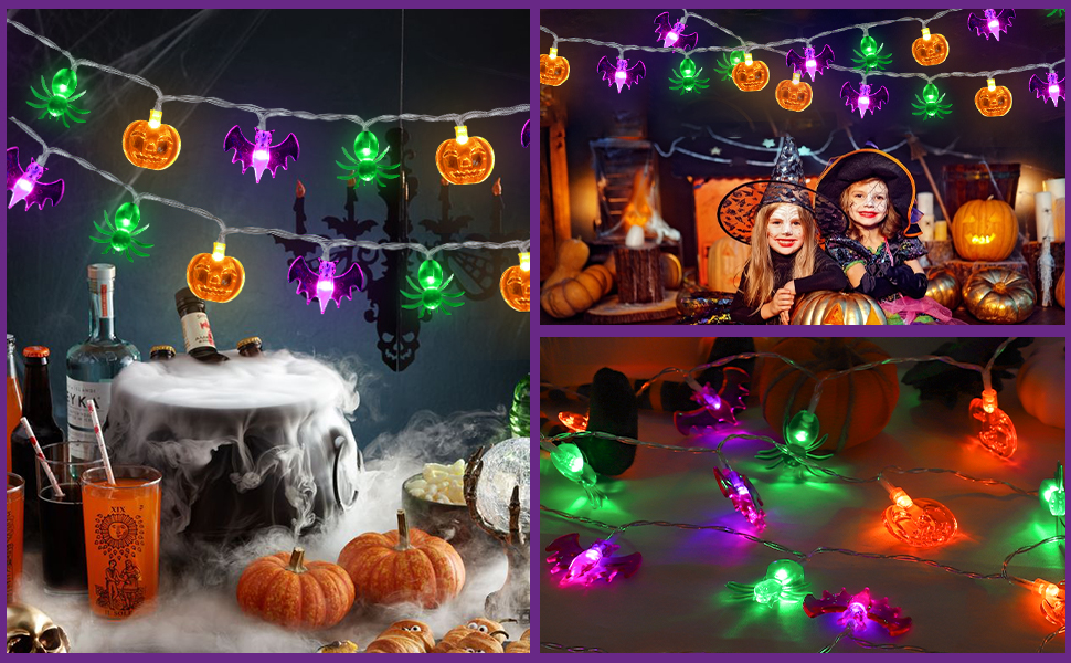 Sakayo Halloween String Lights 3 Pack, 30ft 90 LED Lights