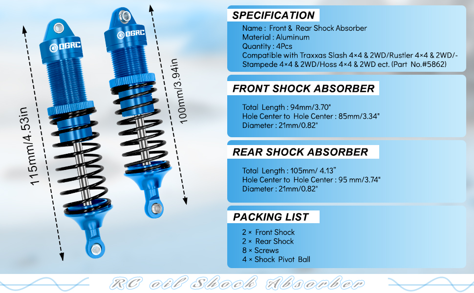 OGRC Oil Shock Absorber RC Shock Absorber Damper Set for