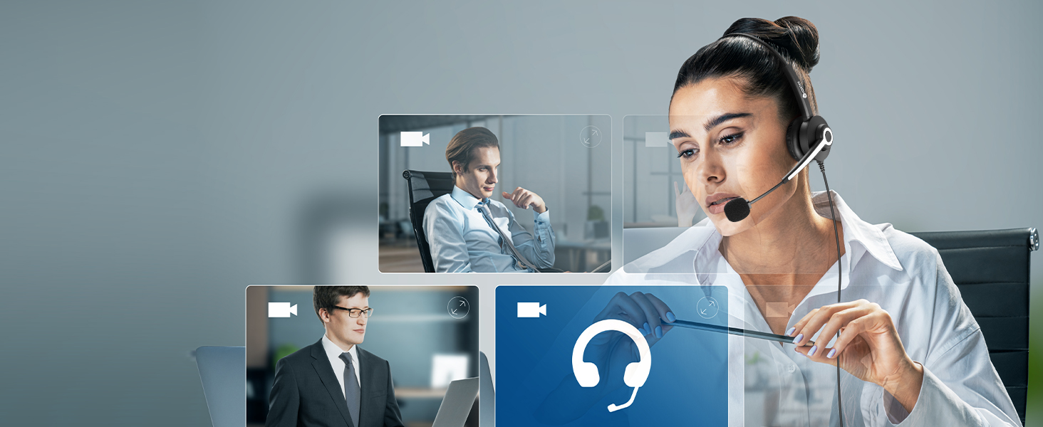 work headset with mic gamer headphones usb headsets