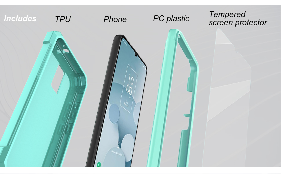 Ailiber for BLU View 4 Dual Layer Phone Case with Screen Protector