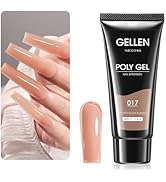 Gellen Poly Gel Nail Extension Builder, 60g 017 Natural Nude All Season Color for Long-lasting St...