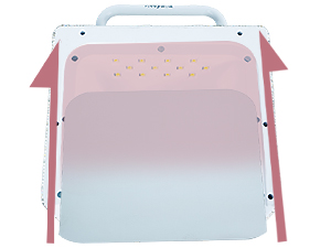 UV nail lamp with removable magnetic base and mirror bottom curing fingernails and toenails