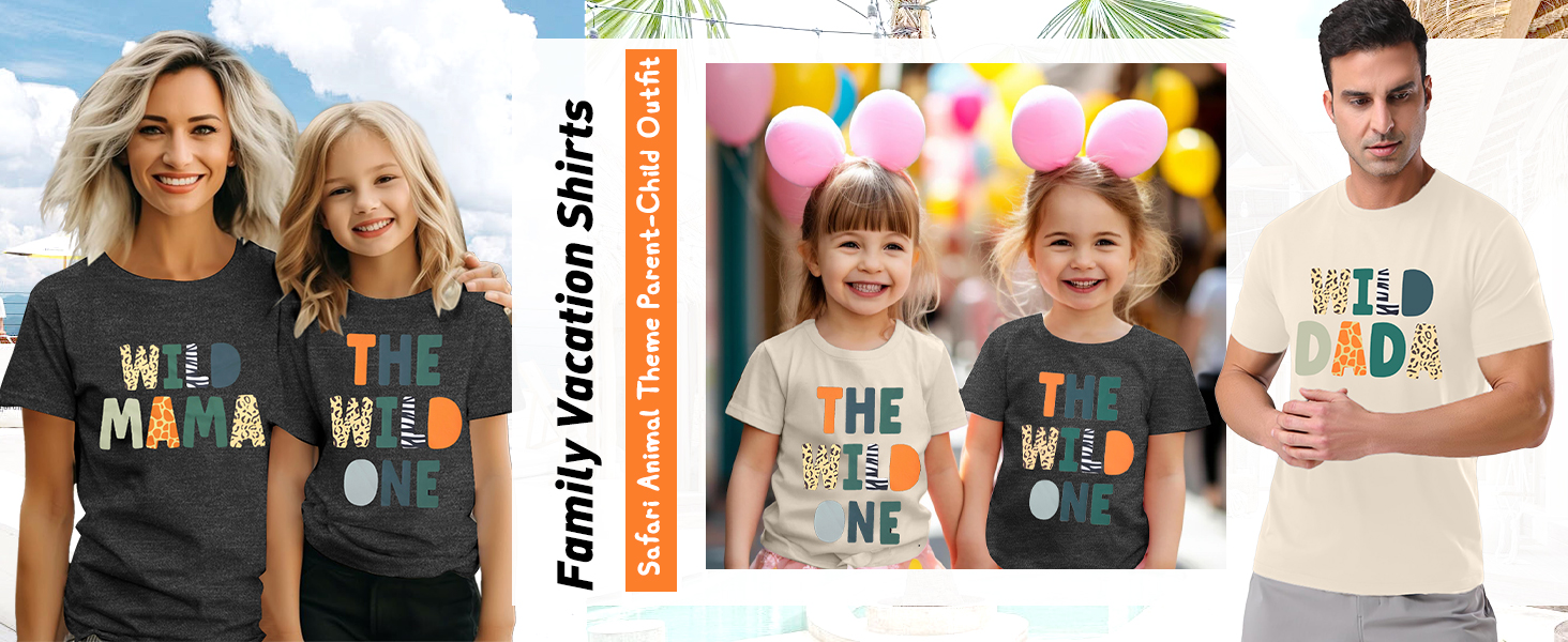 Family Trips Matching Shirts : Wild One Print Tee