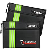 ROLOWAY Fireproof Bag (9.6 x 6.6 inches) 5200°F Heat Insulated with Reflective Strip, Fireproof M...