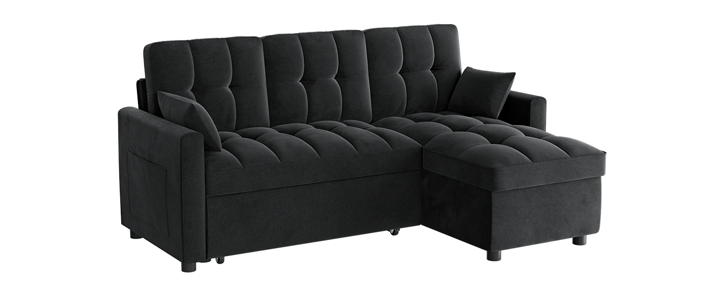 ONEMMLION Convertible L Shaped Sectional Sleeper Sofa with