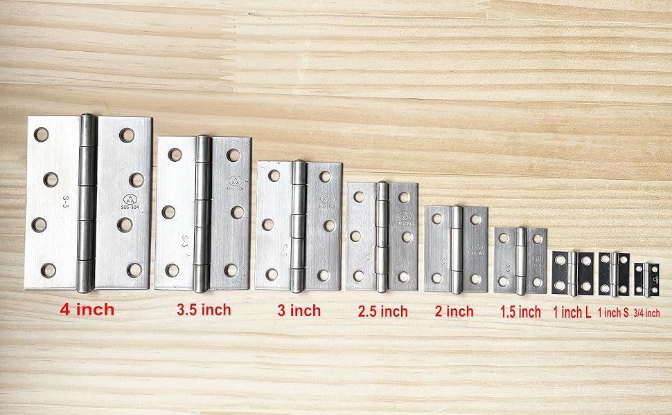 Adiyer 10pcs 304 Stainless Steel 1inch Folding Butt Hinges Small