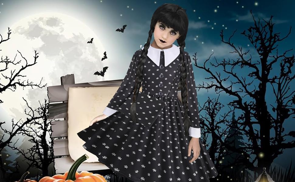 Amazon.co.jp: [Buogint] アダムス・ウェンズデー コスプレ衣装