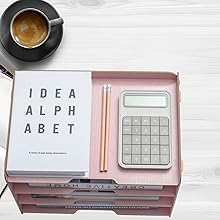 EXERZ Wooden File Organiser 4 Tiers for Desk Tidy, Office Supplies, Document Holder