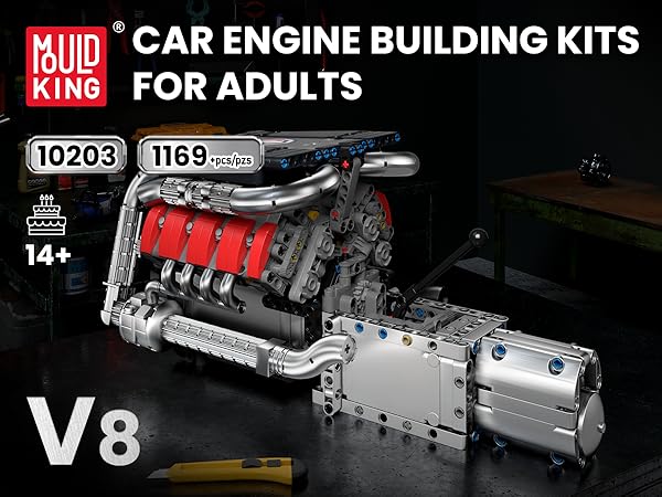  Mould King V8 Engine