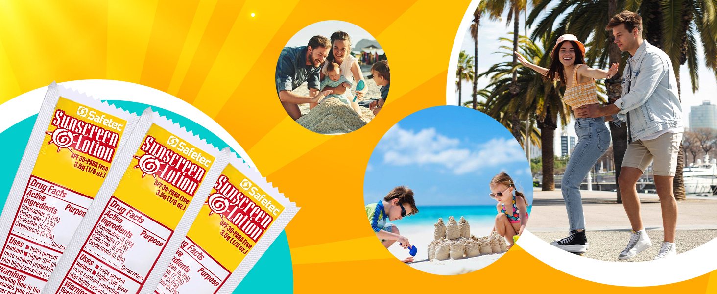 Sunscreen sun screen sunblock packets individual packet mini bulk travel sunscreens lotion spf30