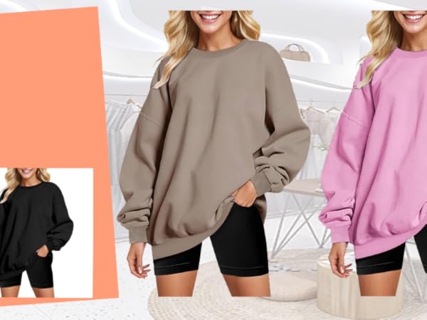 Amazon.com: Pink Crewneck Sweatshirt Womens Oversized