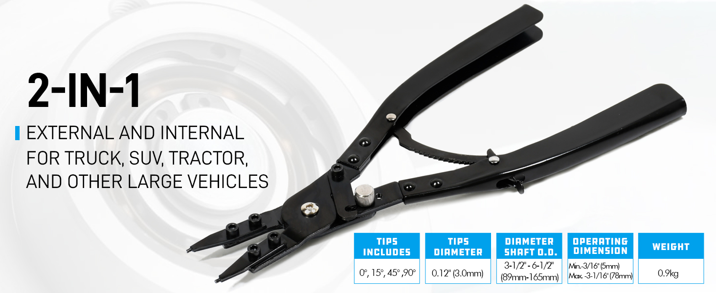 SMOTIVEPRO 16" Spindle Snap Ring Pliers Set, Internal and External Snap