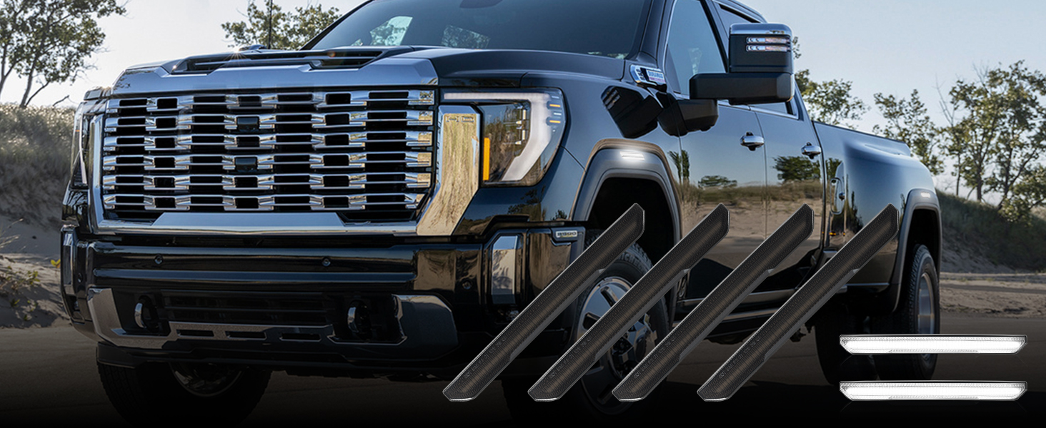 ROCCS 4PCS LED White Side Marker Lights Compatible with GMC