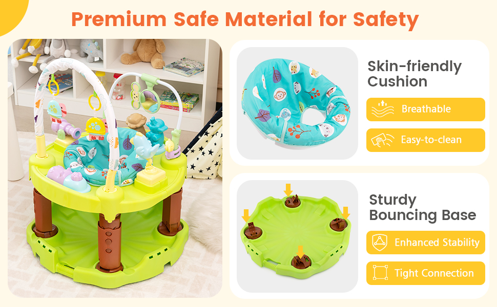 HONEY JOY Baby Bouncer Activity Center, 3Stage Bouncing