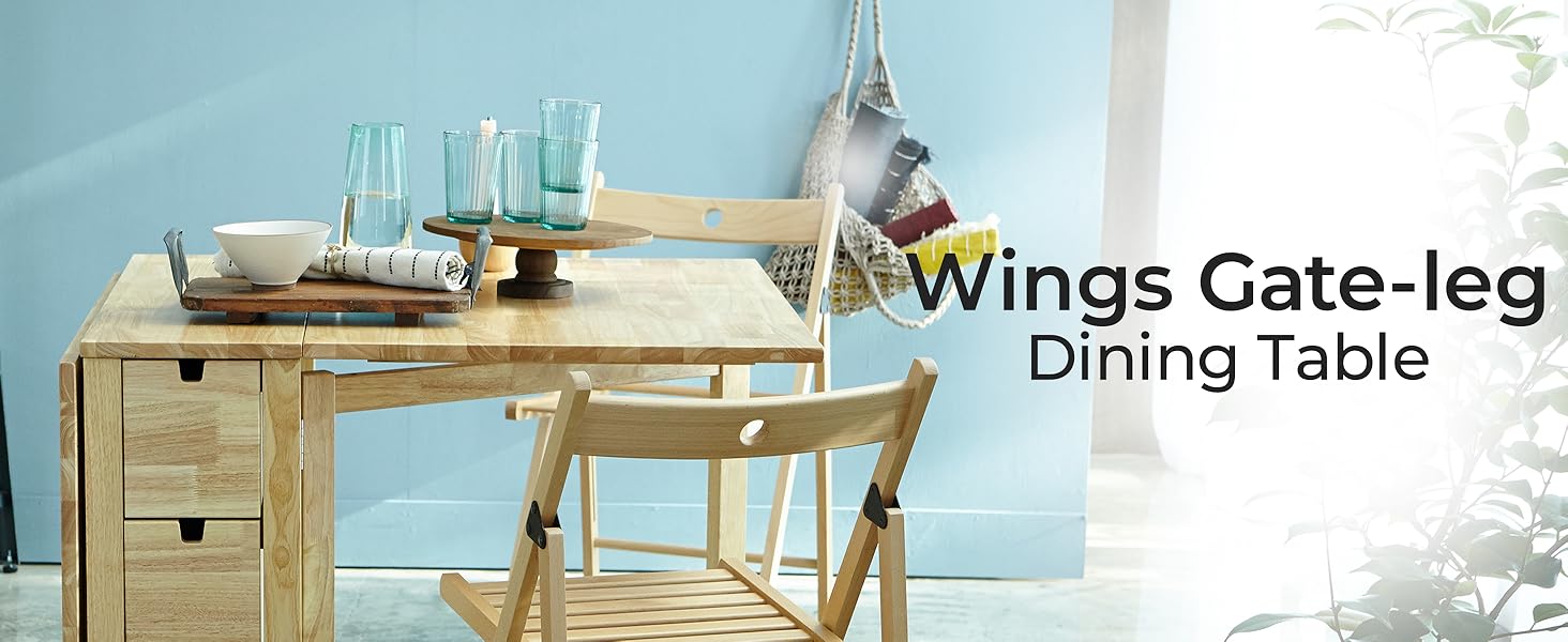 Drop Leaf expandable extension sliding oak walnut wood wooden kitchen dining room dinner table set