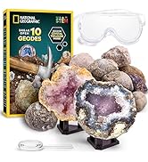 National Geographic Break Open 10 Premium Geodes – Includes Goggles & Display Stands - STEM Scien...