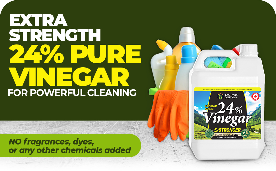 Eco Living Solutions 24 Pure Vinegar For Home & Garden 5X Stronger