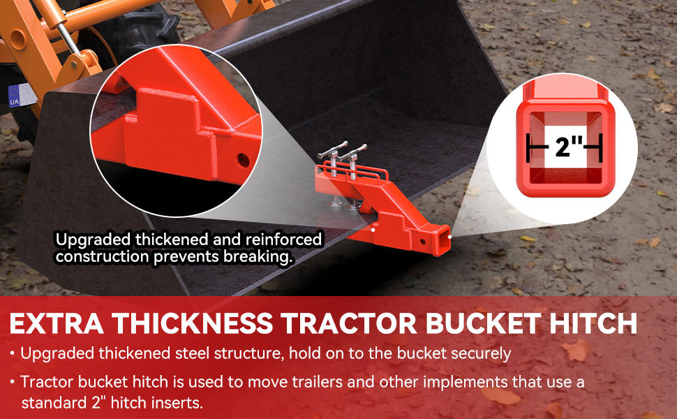 2024 Latest Upgraded Tractor Bucket Hitch Receiver Clamp on