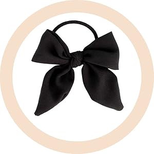Elastique à cheveux noeud satin noir dessange