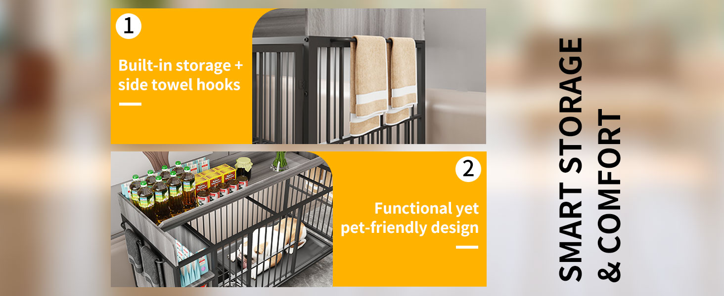 Dog Crate with Towel Hook
