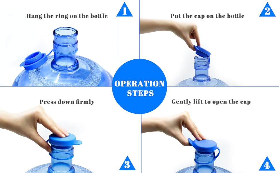 5 Gallon Water Jug Cap, 5 Gallon Water Bottle Caps, Reusable Silicone No Spill Fits