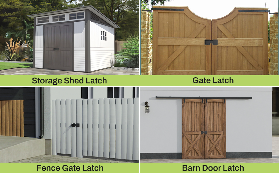 For outdoor use,can be used as shed door latch,gate latch,wooden fence gate latch,barn door latch
