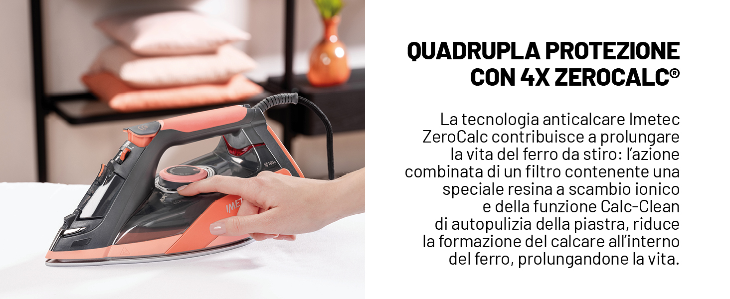 Imetec Ceramicliss - Ferro Stiro a Vapore - Protezione Anticalcare - Piastra Ceramica Scorrevole