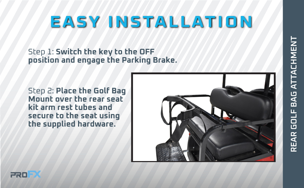 PROFX Golf Club Bag Attachment for Golf Cart Rear Flip