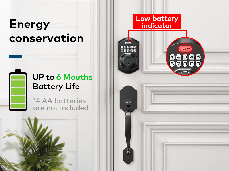 keyless entry door lock with handle