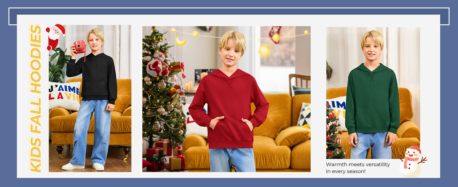 Boys' Fashion Hoodies Kids Long Sleeve Hooded Sweatshirts