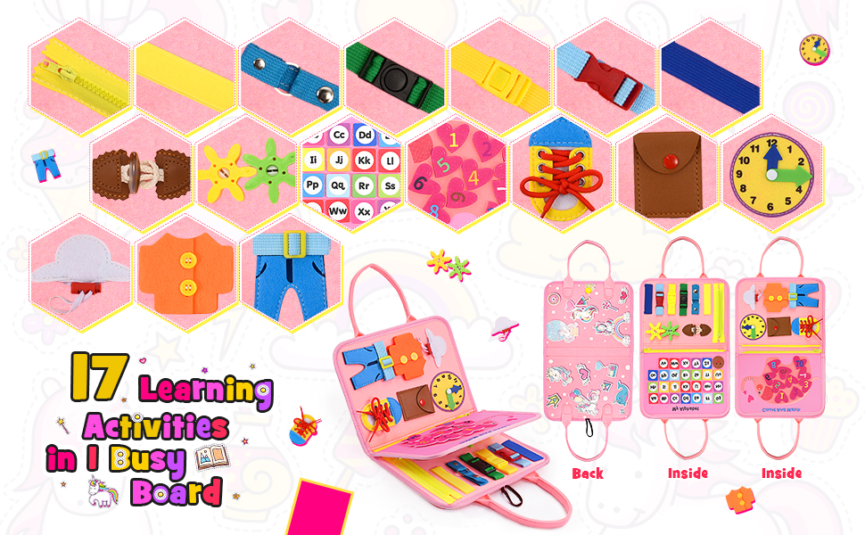 Toys for 15 Year Old, TopDollo Toddler Busy Board Travel Toys for 15 Year Old Girls Montessori