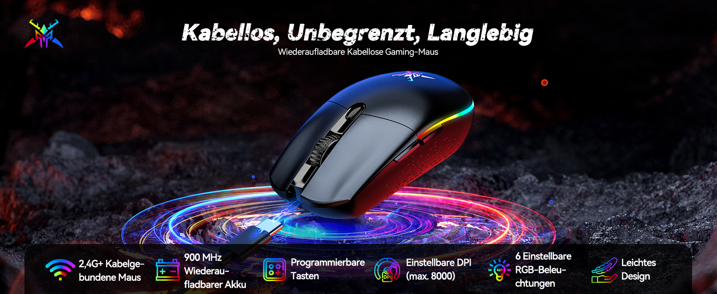 Kabellose Gaming-Maus