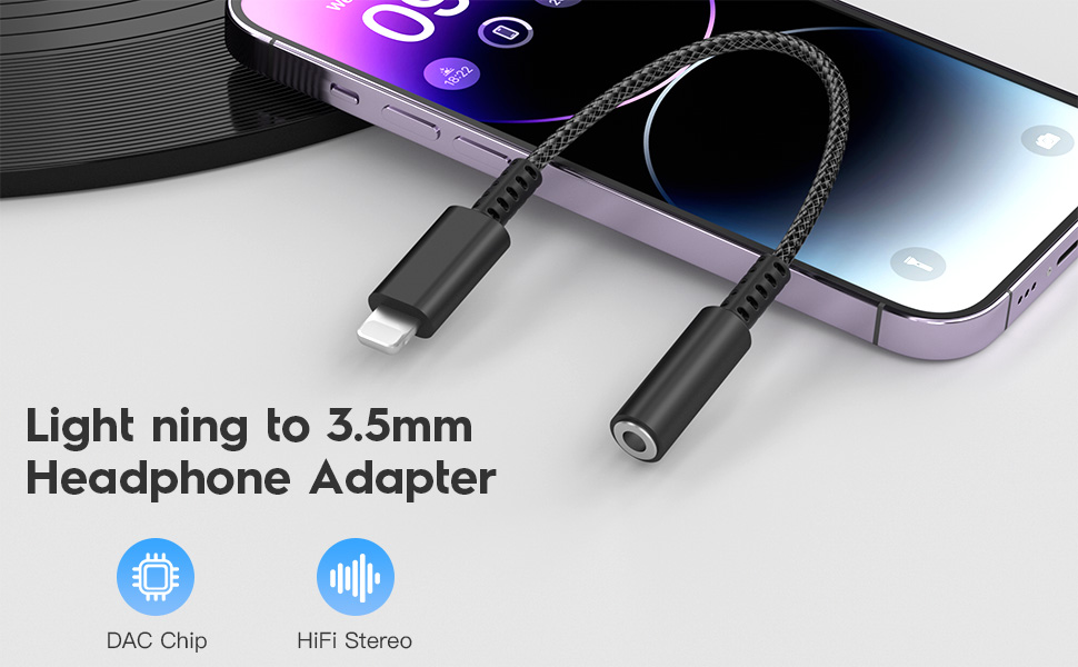 Hadisala i Phone Kopfhörer Adapter,Lightning auf 3,5mm Kopfhörer